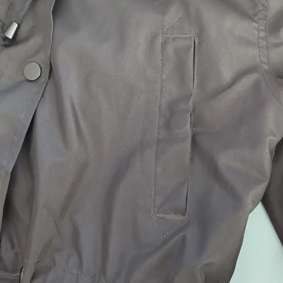 Merona Water Resistant Hooded Rain Jacket Size S Black - Picture 8 of 11